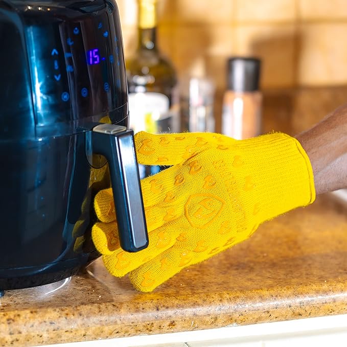 Grill Armor Oven Gloves 932°F Extreme Heat & Cut Resistant Oven Mitts with Fingers for BBQ, Cooking, Grilling, Baking – Accessory for Smoker, Cast Iron, Fire Pit, Camping, Fireplace and More