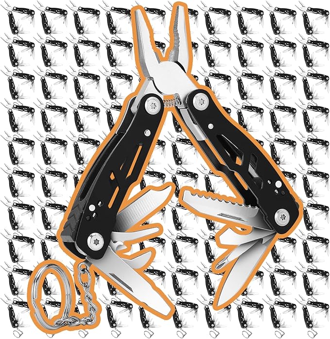 2PCS Bovgero Mini Multitool Pliers 15 in 1, Handmade Multi Tool Plier, Premium Keychain Multitool, Small Multi-tool, Birthday Father’s Day Gift for Men Him Husband Boyfriend Father Handyman