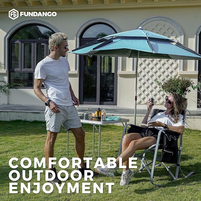 FUNDANGO Camping Director Chair for Adults, Foldable Portable Chair Outdoor Folding for Outside, Backyard, Patio, Lawn, Garden