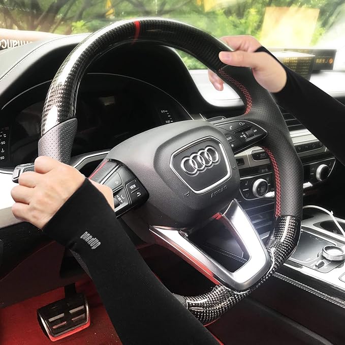 6 Pairs Arm Compression Sleeves for Women Men Outdoor UPF50 UV Protection Sun Sleeves Cooling Tattoo Black Sleeve with Thumb Hole