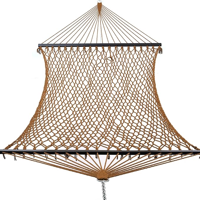 14ft Cotton Rope Hammocks for 2 Person (Desert, Queen)