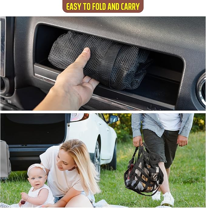 Car Ceiling Cargo Net Pocket Storage Net,29.5"x19.7" Adjustable D-Buckle to Reduce Sagging Roof Storage Organizer,Double-Layer Mesh SUV for SUVs,Road Trips,Car Camping Essentials