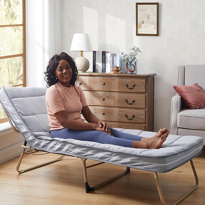 4Inch Cot Mattress Topper,Narrow Twin Gel Infused Memory Foam,Machine Washable Thickened Pillow Top Cover,Roll Up Floors Mat,Portable Folding Sleep Pad(75 X 30“)