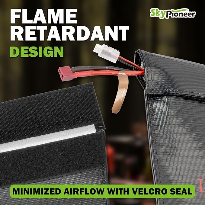 2 Pack Lipo Safe Bags, Fire Retardant Lipo Battery Bag, 6.9''x9'' Black, Fireproof Explosion-proof Sack for Charging and Storage