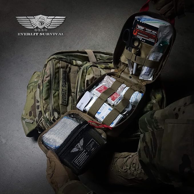 EVERLIT Occlusive Chest Seal Non-Vented Adhesive Dressing for Open Chest Injury and Sucking Chest Wound (2 Count)