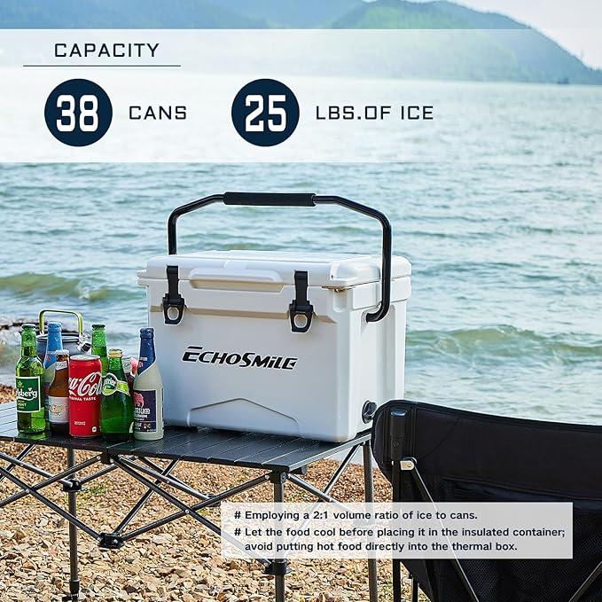 EchoSmile 25/30/35/40/60/75 Quart Rotomolded Cooler, Built to Stand up to The Rigors of The Journey
