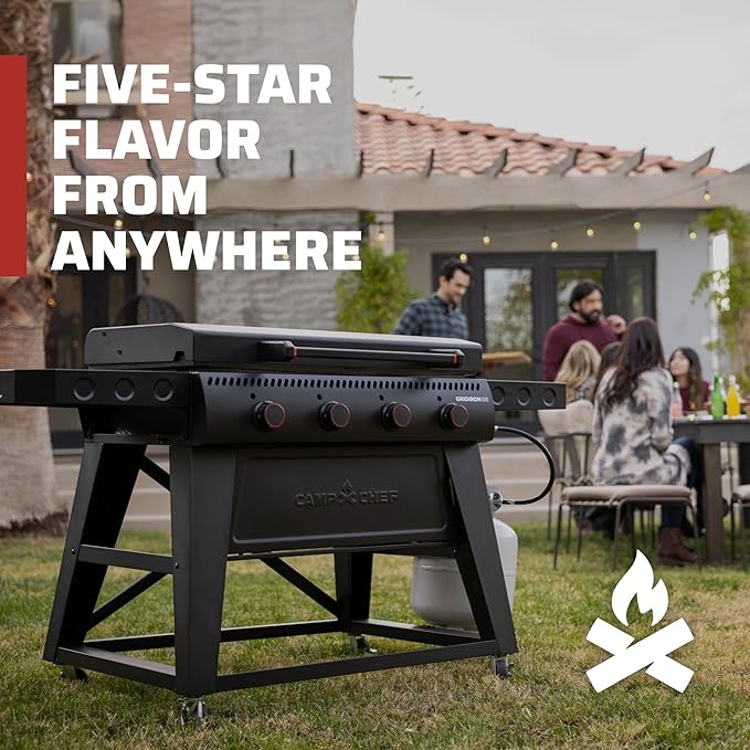 Camp Chef Gridiron 36 - Outdoor Griddle Grill with Flamethrower Ignition & Hidden Grease Catcher - Premium Flat Top Grill for Outdoor Cooking