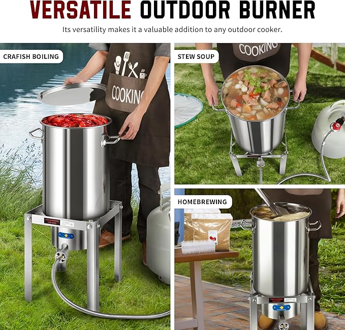 ARC 55,000BTU Propane Burner Camping Stove,Outdoor Gas Stove Burner Cooker for Cooking for Turkey Fry,Homebrewing,Crawfish Boil,and More!