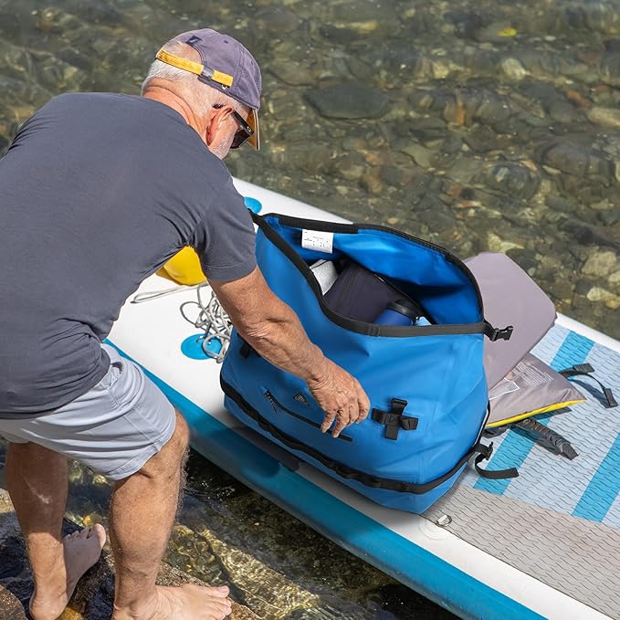 Haimont Large Waterproof Duffel Backpack Roll-Top Heavy Duty Dry Duffle Bag for Boating, Travel, Motorcycle, Kayaking, Camping, 60L