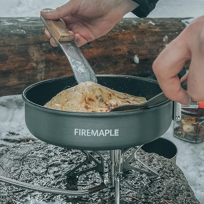 Fire-Maple Feast 4 Piece Camping Cookware Cookware Cookware Kit Outdoor Cookware Set with Pots, Kettle, Saucepans and Spatula for Hiking Fishing Picnic