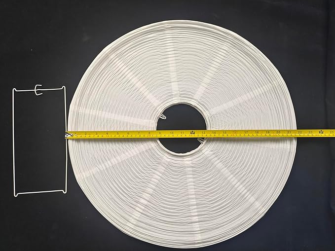 (22.05Inch) Large Paper Lantern, White Pumpkin Paper Lamp Shade, Handmade Folding Hanging Paper Lamp Shade, Suitable for Indoor Ceiling Light Decor (22.05)