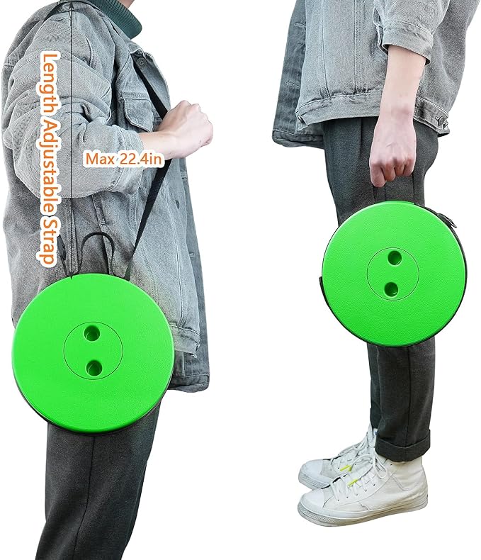 Boreeman Upgraded Folding Stool Lightweight Yet More Sturdy with Load Capacity 400lbs Portable Collapsible Stool for Camping Fishing Hiking BBQ (Green)