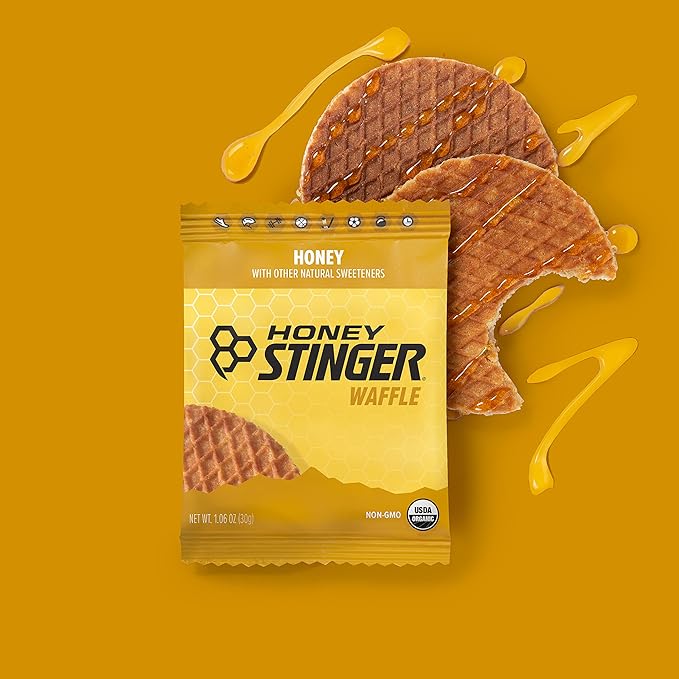 Honey Stinger Organic Honey Waffle, Energy Stroopwafel for Exercise, Endurance and Performance, Sports Nutrition for Home & Gym, Pre and Post Workout, Box of 16 Waffles, 16.96 Ounce (Pack of 16)