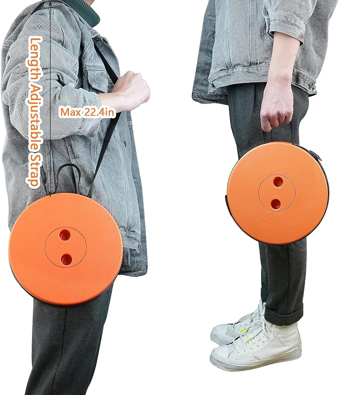 Boreeman Upgraded Folding Stool Lightweight Yet More Sturdy with Load Capacity 400lbs Portable Collapsible Stool for Camping Fishing Hiking BBQ (Orange)