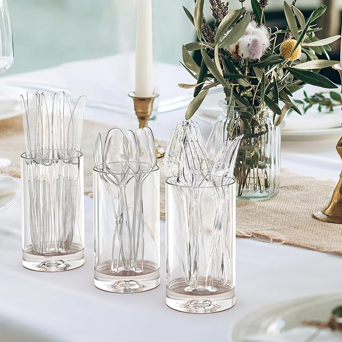 300 Count Clear Plastic Spoons Disposable, BPA-Free, Heat Resistant, Solid and Durable Disposable Spoons Heavy Duty Bulk, Premium Spoons plastic disposable for Party Supply