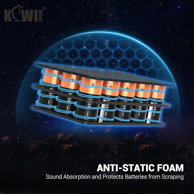 KIWIFOTOS 15 Slots C Battery Organizer Storage Case Heavy Duty IP67 Waterproof C Cell LR14 Alkaline Batteries Holder Containers for Household Outdoor Camping and Office All-Purpose