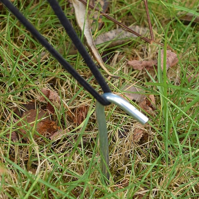 MySit 9" Tent Stakes, Metal Inflatable Stakes 30 Pack, Heavy Duty Galvanized Tent Stakes Metal, Tent Pegs Ground Trap Camping Stakes for Inflatables, Outdoor Decorations