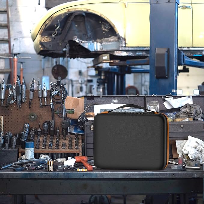 Comecase Battery Organizer Storage Box, Carrying Case Bag Holder - Holds 140+ Batteries AA AAA AAAA C D 9V - with Battery Tester - Brown(Batteries are Not Included)