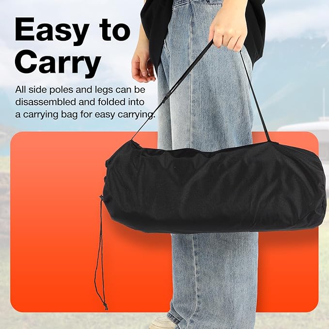 FAHKNS Lightweight Camping Cot, Ultralight Folding Bed for Camping, Hiking, Travel, Portable Compact for Outdoor Travel, Black