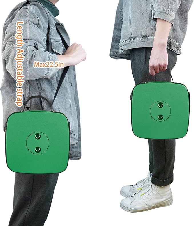 Boreeman Upgraded Collapsible Stool, Square Portable Stool, Lightweight Yet More Sturdy with Load Capacity 400lbs, Perfect for Camping Fishing Hiking BBQ (Square Army Green)