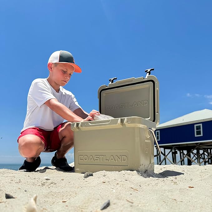 Coastland Bay Series Cooler Premium Everyday Use Insulated Rotomolded Cooler, Small Ice Chest for Tight Spaces, Soccer Games, & Tailgates