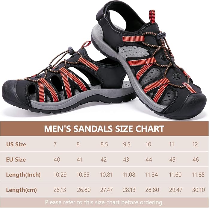 CAMELSPORTS Men's Hiking Sandals Closed Toe Outdoor Beach Sandal Waterproof Sport Fisherman Sandals Water Shoes