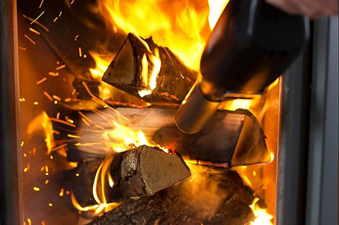 Bison Airlighter 420 | Orange | Cordless Fire Starter | Camping Essential | Torch Lighter | Perfect for Fire Pits, Camping, Charcoal Grills, Fireplaces | Refillable Butane with Built-in Blower