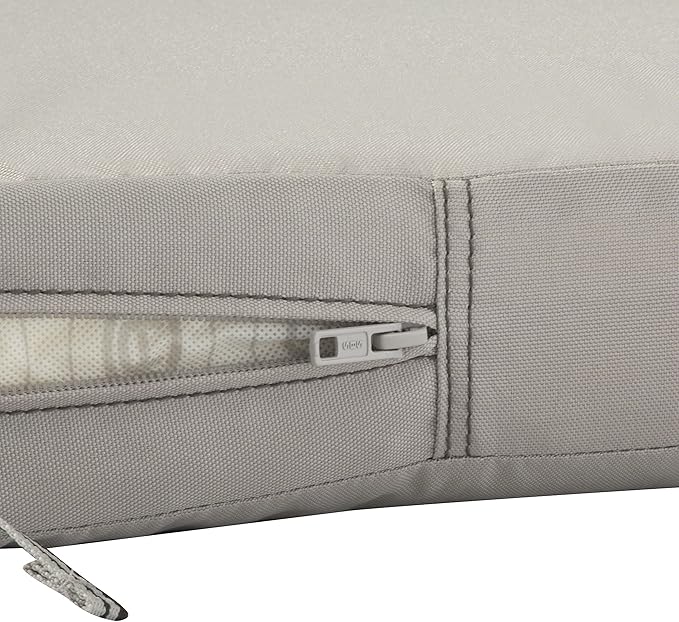 Classic Accessories 62-009-MUSHRM-EC Ravenna Seat Cushion, 21x19x5 Inch (Pack of 1), Mushroom, Chair Seat Cushion