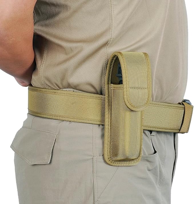 TAFTACFR Molded OC/Mace Spray Pouch, Top Flap Pepper Spray Holster OC/Mace Pepper Spray Black Pouch Hidden Snap(Small for MK3 and Large for MK4)