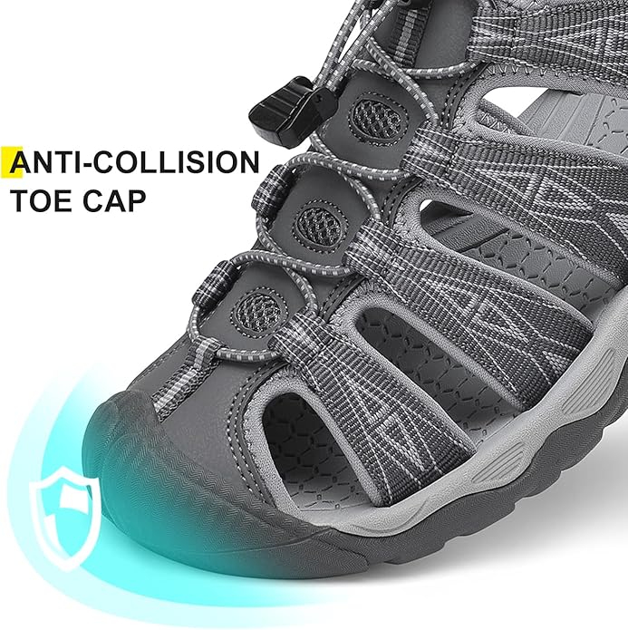 Dannto Women's Sport Hiking Sandals Closed Toe Outdoor Athletic Walking Sandal Lightweight Summer Water Shoes