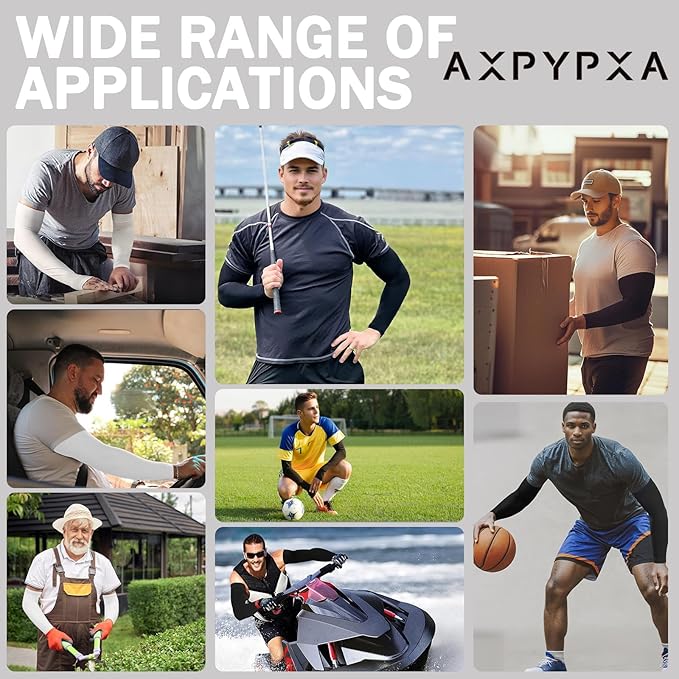 Arm Sleeves for Men Women, UV Sun Protection Compression Cooling Summer Arm Sleeves for Volleyball Basketball Sports