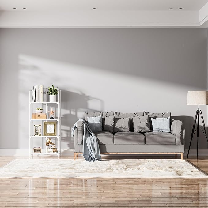 Crofy No Assembly Folding Bookshelf for Living Room, 4 Tier White Collapsible Book Shelf for Home Office, Portable Bookcase Storage Organizer