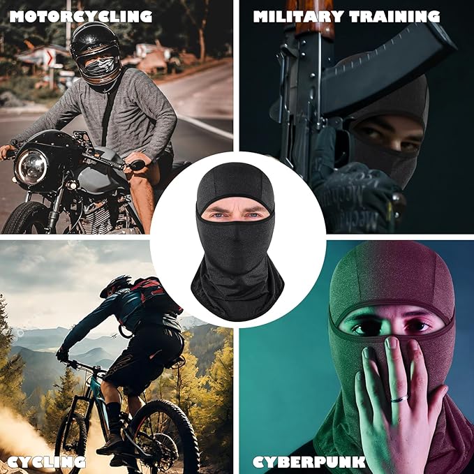 Achiou Balaclava Face Mask, Ski Mask for Men Women Football, Lightweight Sheisty, Ninja Shiesty Sun Hood UV Protector Cycling