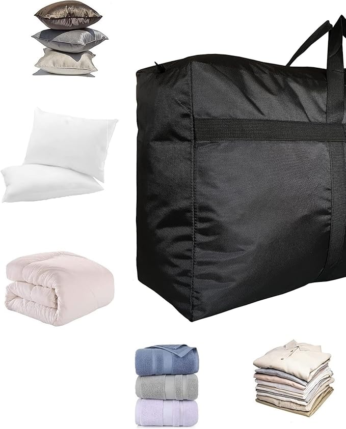 Extra Large Storage Duffle Bag for Travel, Black Oversized Giant Big Traveling Duffle Bag