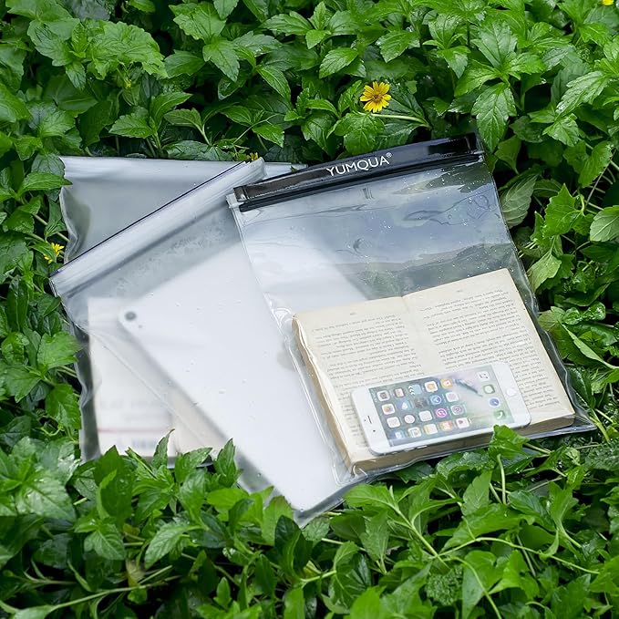 Waterproof Bags Large Size 3 Pack, Clear Watertight Pouch Holder for Document Map Camera Mobile Phone Car Key, fits Kayaking Boating Hiking Water Sports