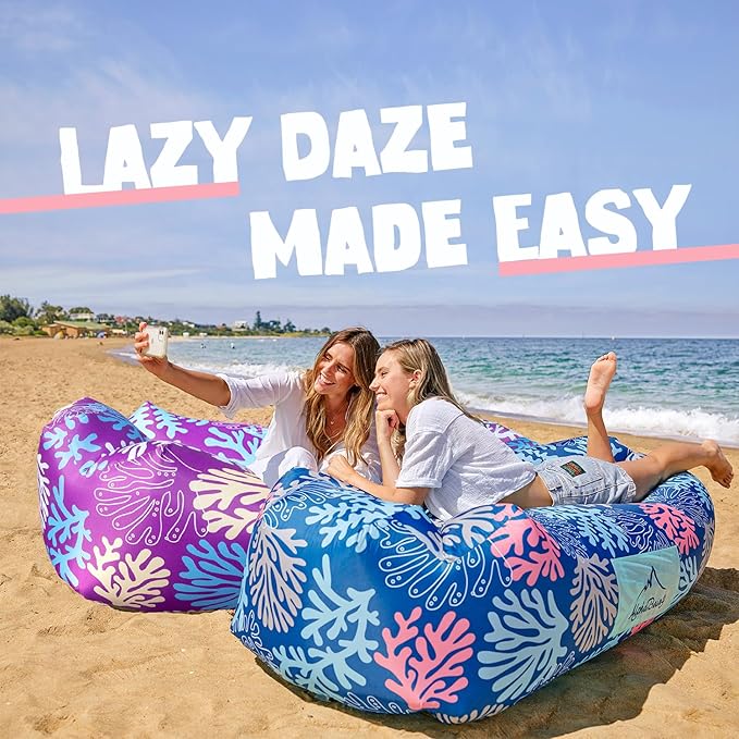 AlphaBeing Inflatable Lounger Beach Chair Accessories, Air Sofa Hammock Inflatable Couch for Camping Backyard Lakeside with Compression Sacks, Ideal Outdoor Gifts for Adults