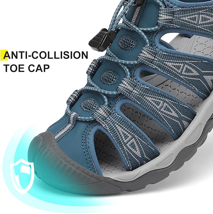Dannto Women's Sport Hiking Sandals Closed Toe Outdoor Athletic Walking Sandal Lightweight Summer Water Shoes