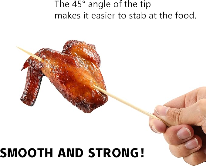 1000 PCS Bamboo Skewers, 10 Inch Wooden Skewer for Appetizers, Fruit, Kebabs, Grilling Barbecue, Mini Burger, Sausage, Cocktail Picks for Drinks, Long Toothpicks, Food Sticks Natural, Kitchen Gadget