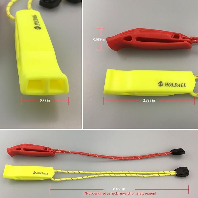 Emergency Safety Whistle with Lanyard, Loud Pea-Less Whistles for Boating Kayaking Life Vest Survival Rescue Signaling.