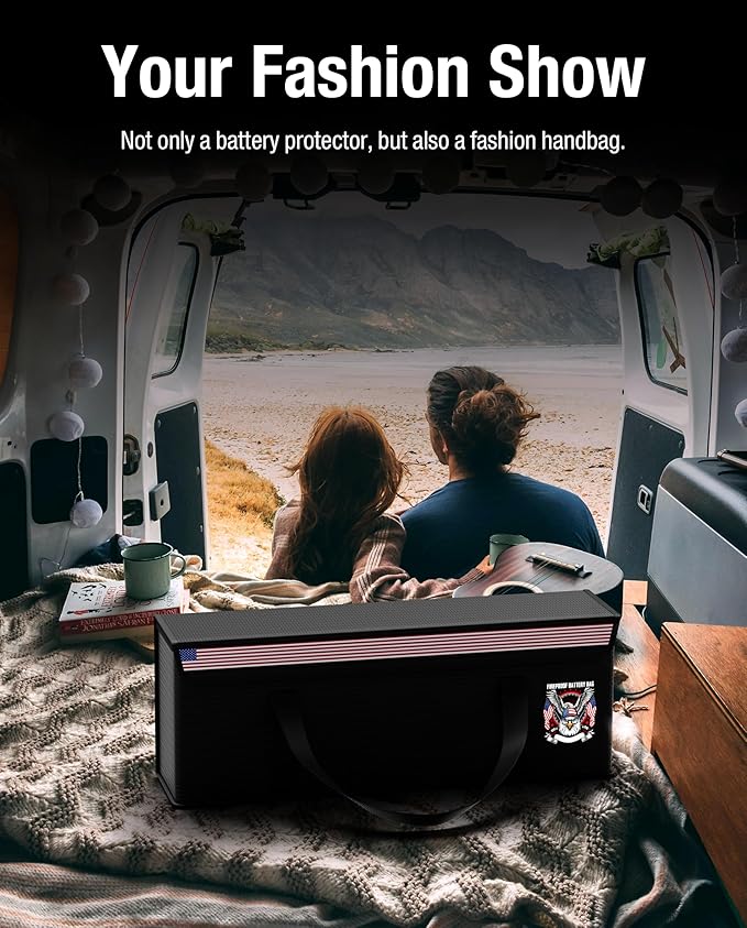 Fireproof Explosionproof Lipo Battery Safe Bag - Large Capacity Ebike Battery Storage Guard Pouch for Charging & Storage - Waterproof Protective Case for Ebike & Lithium Batteries(19x4.3x7 Inches)