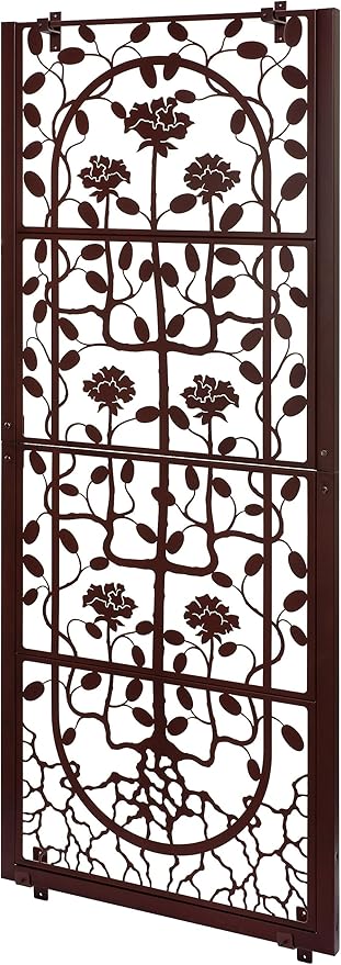 H Potter Wall Trellis Patio Deck Garden Balcony for Climbing Plants Metal Art Decor Decorative Privacy Screen Panel Outdoor Indoor Backyard Roses Vines Wall Brackets Included