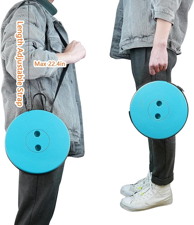 Boreeman Upgraded Folding Stool Lightweight Yet More Sturdy with Load Capacity 400lbs Portable Collapsible Stool for Camping Fishing Hiking BBQ (Light Blue)