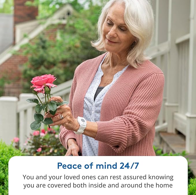 ADT Medical Alert Plus - in-Home Medical Alert System for Seniors - Cellular 4G Coverage, 600ft Pendant Range, Home Temperature Monitoring, 24/7 U.S. Based Monitoring (White Wristband)