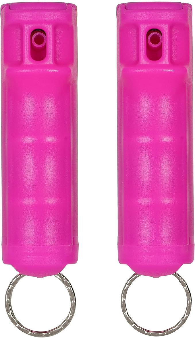 Police Magnum Keychain Pepper Spray Flip Top Safety 2 Pack 1/2oz - Maximum Heat Strength OC with Dye - Tactical Small Compact Case Holder - for Women & Men's Self Defense - Made in The USA