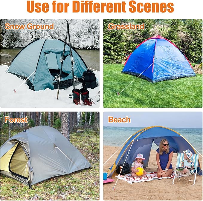 Eurmax USA Hiking Camping Tent Stakes and Hammer Set Lightweight Multi-Function Tent Hammer with Tent Stake Remover,Tent Pegs for Camping, Hiking, Backpacking, Gardening(Blue Stakes)