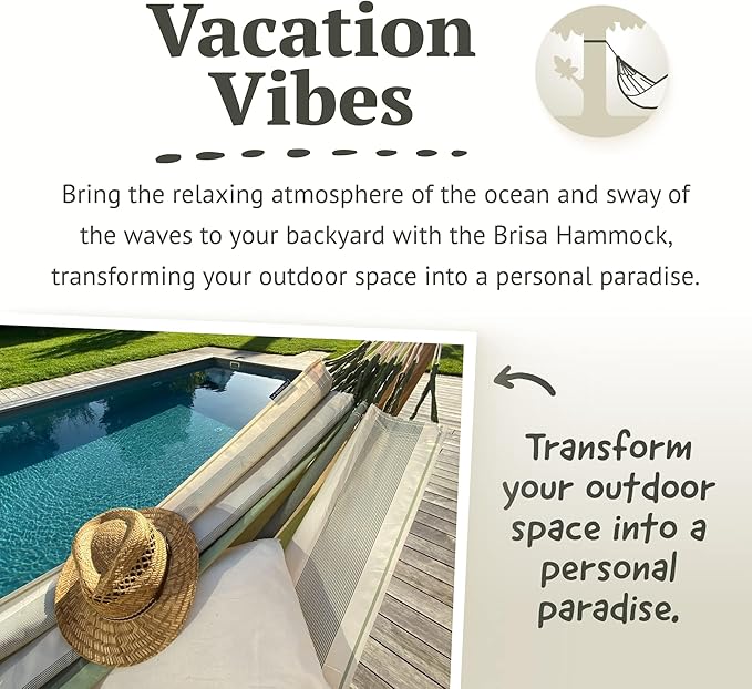 La Siesta® Large Double Brisa Classic Hammock, Outdoor Indoor Hammock Swing - Handmade Weather & Tear Resistant Patio Backyard Bedroom