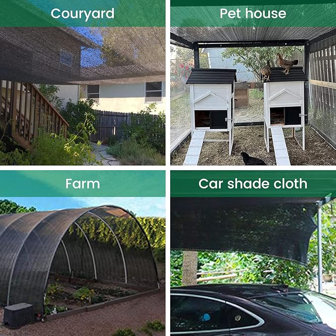 90% 20 X 30 FT Black Shade Cloth, Outdoor Woven Sun Shade with Grommets, Durable Breathable Netting Shading Antifreezing for Patio, Garden, DIY Home, Plants Cover, Greenhouse, Dog Kennel