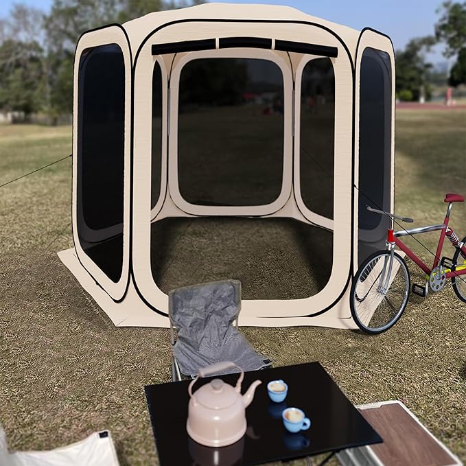 HOOYEAH Pop-up Screen House Tent, Portable Screen Room Camping Canopy Tent Instant Screen Tent Ultimate Outdoor Shelter with Carry Bag for Patio, Backyard, Garden and Outdoor Activities, 10x10