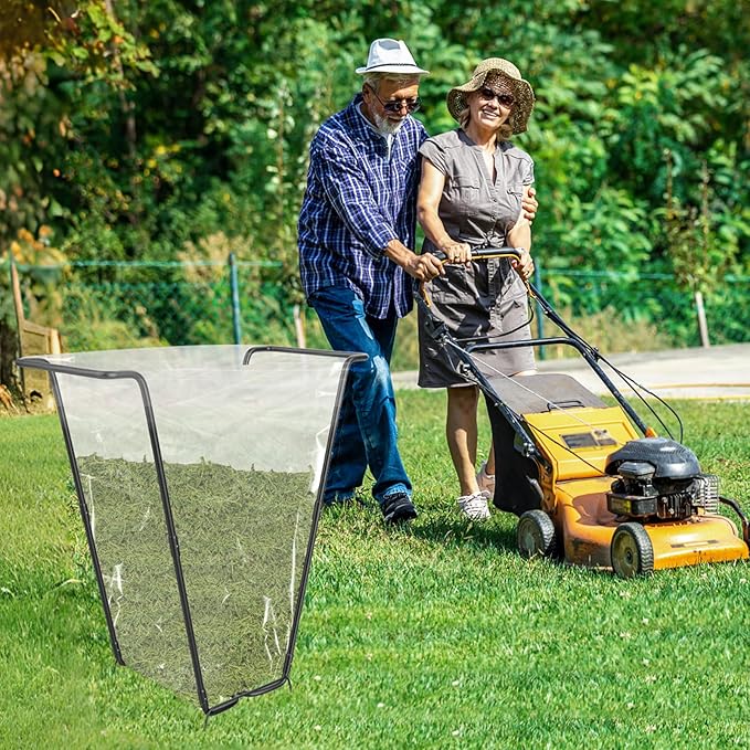 Outdoor Trash Bag Holder Metal Garden Trash Bag Holder for Yard Waste Stand Holds 30-45 Gallons Leaf Bag Holder with 4 Clips for Leaves Camping Lawn Party Weeding Yard Gardening(1pcs+4clips)