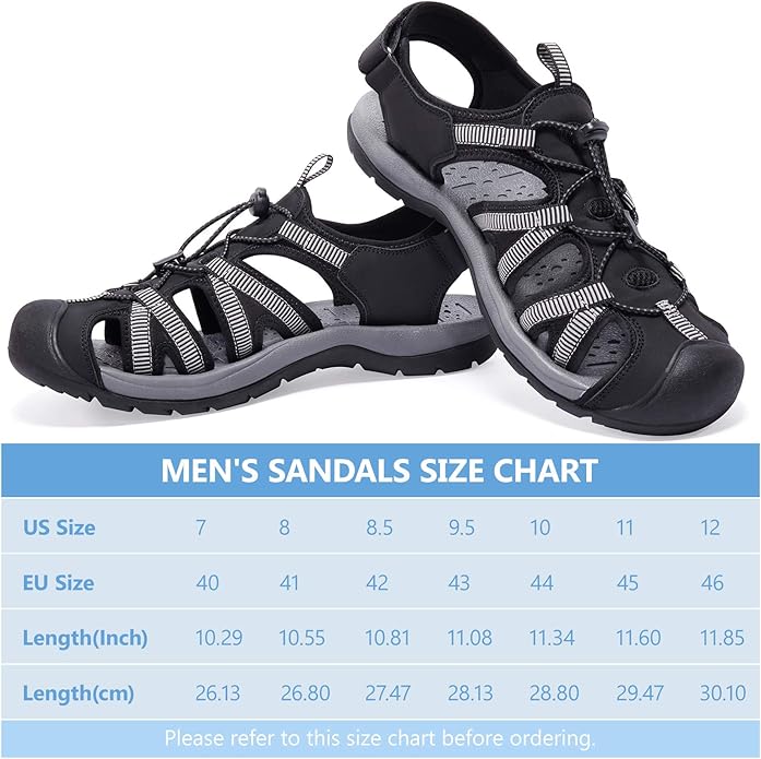 CAMELSPORTS Men's Hiking Sandals Closed Toe Outdoor Beach Sandal Waterproof Sport Fisherman Sandals Water Shoes